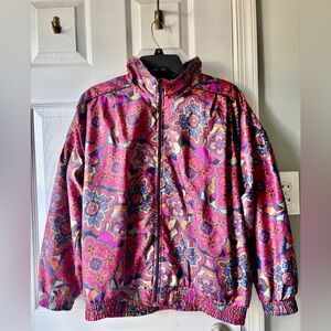 Vintage Women’s 90s Lavon Windbreaker Colorful Purple Pink Medium